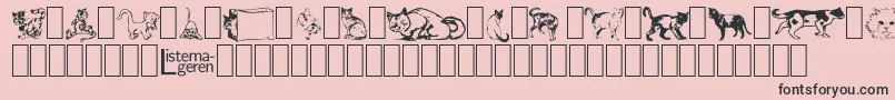 DingbatCats2 Font – Black Fonts on Pink Background