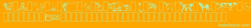 DingbatCats2 Font – Green Fonts on Orange Background