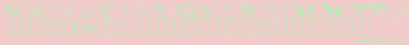 DingbatCats2 Font – Green Fonts on Pink Background