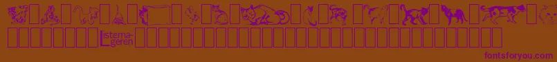 DingbatCats2 Font – Purple Fonts on Brown Background