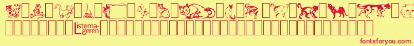 DingbatCats2 Font – Red Fonts on Yellow Background