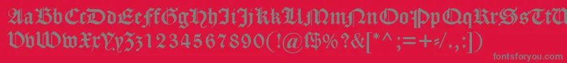 Dscaslongotisch Font – Gray Fonts on Red Background