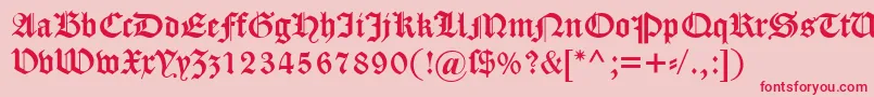 Dscaslongotisch Font – Red Fonts on Pink Background