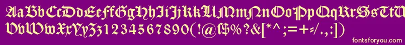 Dscaslongotisch Font – Yellow Fonts on Purple Background