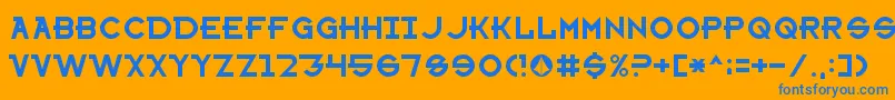 SharonAppleNormal Font – Blue Fonts on Orange Background