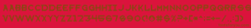 SharonAppleNormal-Schriftart – Braune Schriften auf rotem Hintergrund