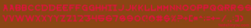フォントSharonAppleNormal – 赤い文字が茶色の背景にあります。