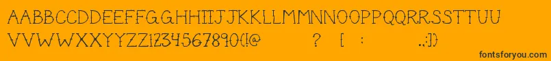 CuteTattoo Font – Black Fonts on Orange Background