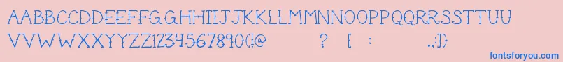 CuteTattoo-fontti – siniset fontit vaaleanpunaisella taustalla