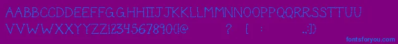 CuteTattoo Font – Blue Fonts on Purple Background