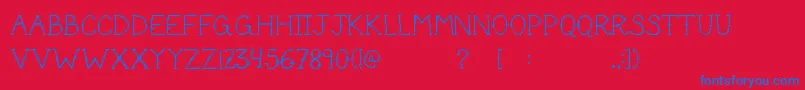 CuteTattoo Font – Blue Fonts on Red Background