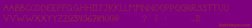 CuteTattoo Font – Brown Fonts on Purple Background