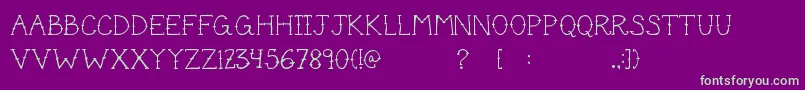 CuteTattoo Font – Green Fonts on Purple Background