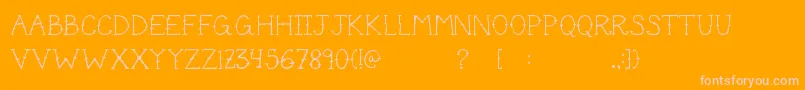 CuteTattoo Font – Pink Fonts on Orange Background