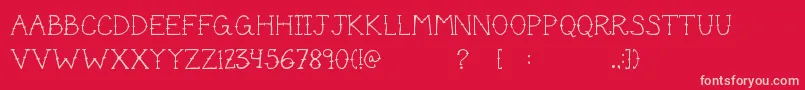 CuteTattoo-fontti – vaaleanpunaiset fontit punaisella taustalla