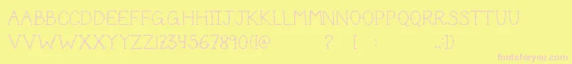 CuteTattoo Font – Pink Fonts on Yellow Background
