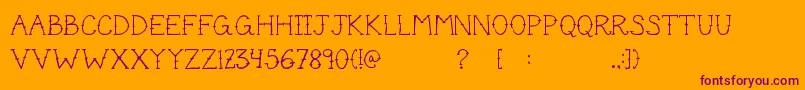 CuteTattoo Font – Purple Fonts on Orange Background