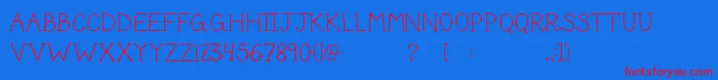 CuteTattoo Font – Red Fonts on Blue Background