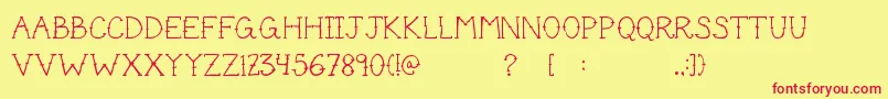 CuteTattoo Font – Red Fonts on Yellow Background