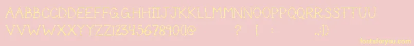 CuteTattoo Font – Yellow Fonts on Pink Background