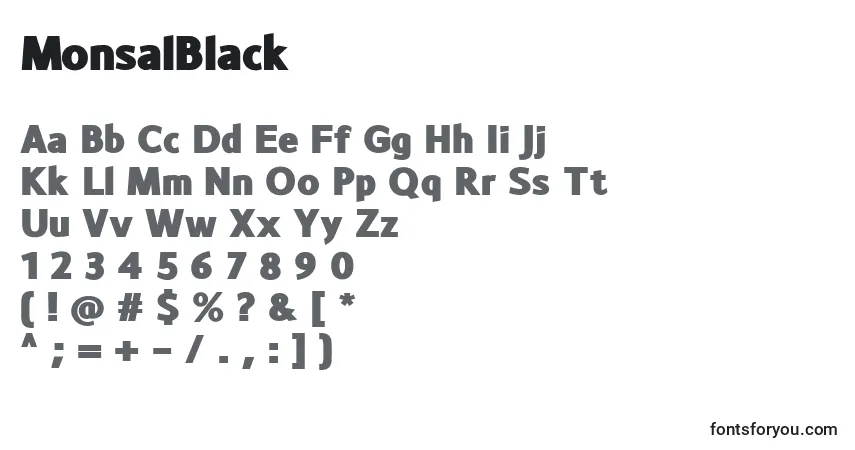 Czcionka MonsalBlack – alfabet, cyfry, specjalne znaki