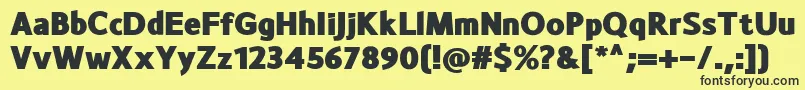 フォントMonsalBlack – 黒い文字の黄色い背景