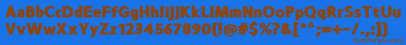 MonsalBlack Font – Brown Fonts on Blue Background