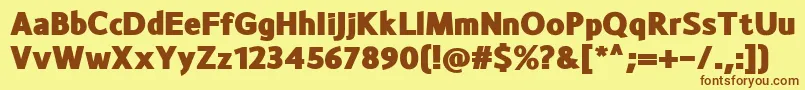 MonsalBlack-fontti – ruskeat fontit keltaisella taustalla
