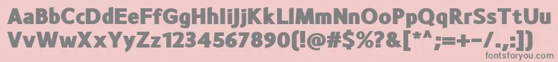 MonsalBlack-fontti – harmaat kirjasimet vaaleanpunaisella taustalla