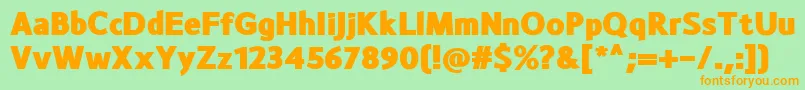 MonsalBlack-fontti – oranssit fontit vihreällä taustalla
