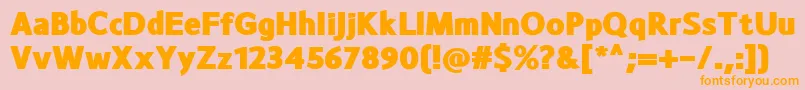 フォントMonsalBlack – オレンジの文字がピンクの背景にあります。