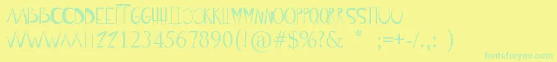Luisa-Schriftart – Grüne Schriften auf gelbem Hintergrund