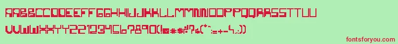 フォントNemesisErc2007 – 赤い文字の緑の背景