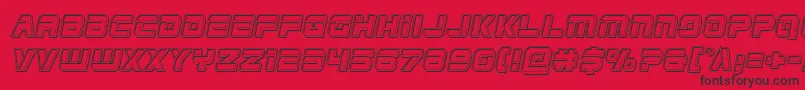 Edgeracerengraveital Font – Black Fonts on Red Background