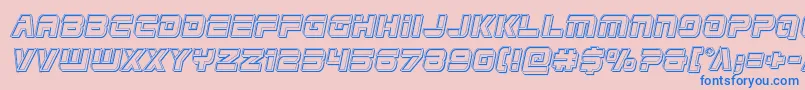 Edgeracerengraveital Font – Blue Fonts on Pink Background