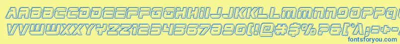 Edgeracerengraveital Font – Blue Fonts on Yellow Background