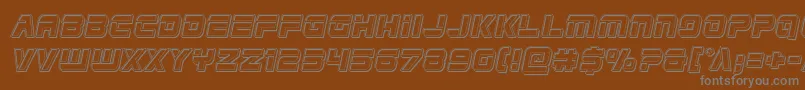 Edgeracerengraveital-fontti – harmaat kirjasimet ruskealla taustalla