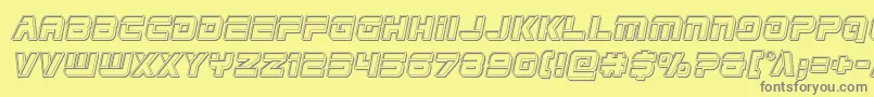 Edgeracerengraveital Font – Gray Fonts on Yellow Background