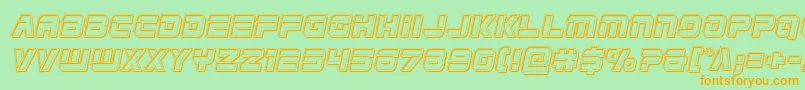 Police Edgeracerengraveital – polices orange sur fond vert