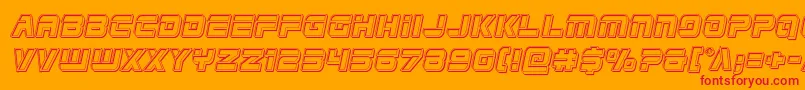 フォントEdgeracerengraveital – オレンジの背景に赤い文字
