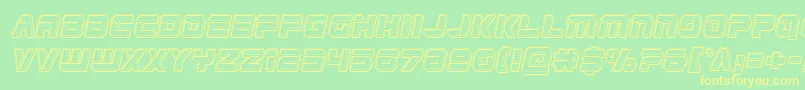 Edgeracerengraveital Font – Yellow Fonts on Green Background