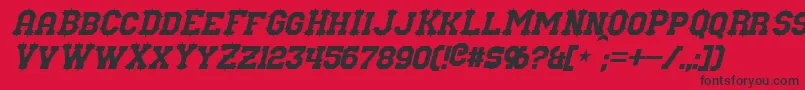 Czcionka NuffleItalic – czarne czcionki na czerwonym tle