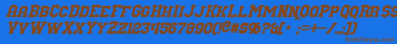 Fonte NuffleItalic – fontes marrons em um fundo azul