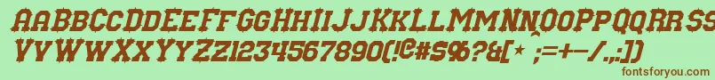 NuffleItalic Font – Brown Fonts on Green Background
