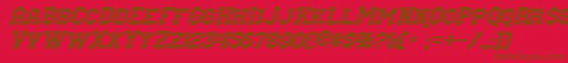 フォントNuffleItalic – 赤い背景に茶色の文字