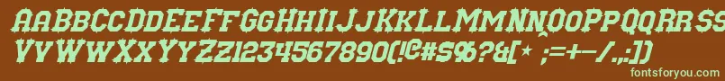 NuffleItalic Font – Green Fonts on Brown Background