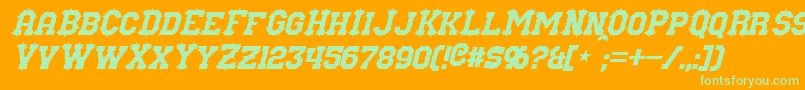 NuffleItalic Font – Green Fonts on Orange Background