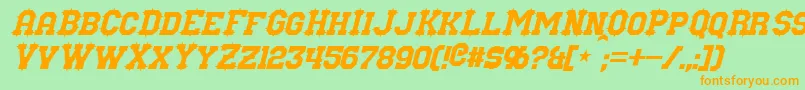 Czcionka NuffleItalic – pomarańczowe czcionki na zielonym tle