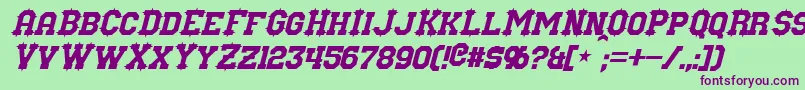Шрифт NuffleItalic – фиолетовые шрифты на зелёном фоне