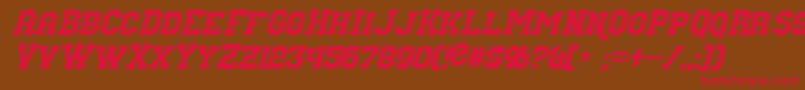 NuffleItalic-fontti – punaiset fontit ruskealla taustalla